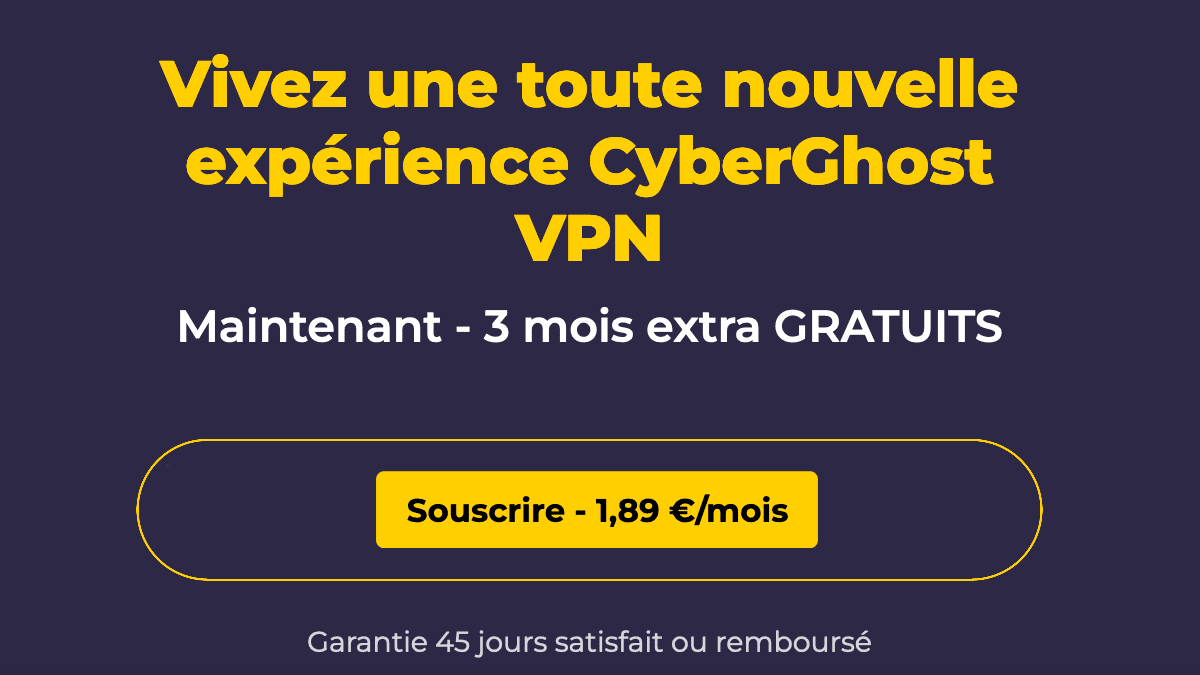 CyberGhost est en promotion actuellement avec 3 mois offerts CyberGhost : un VPN pour télécharger en toute tranquillité