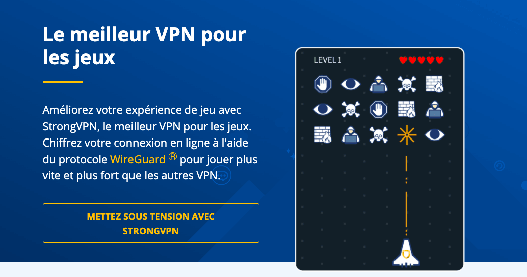 StrongVPN pour gaming 