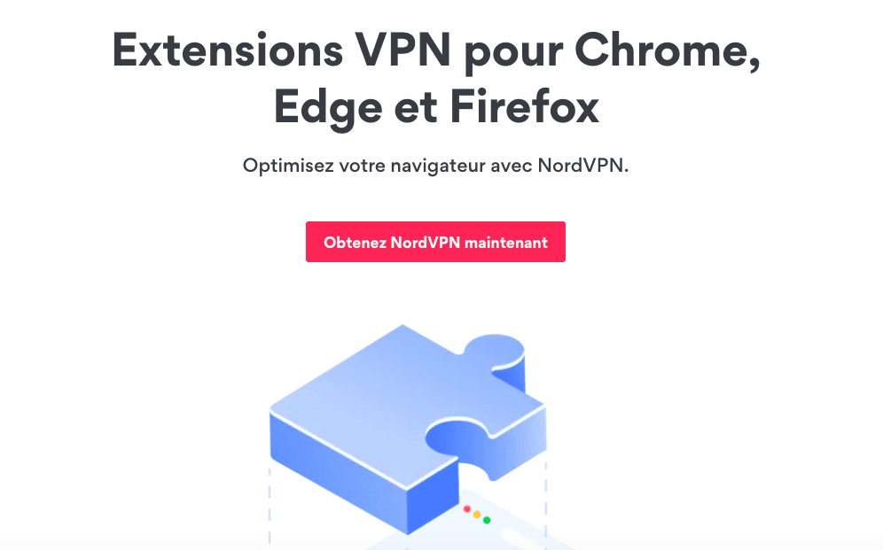 NordVPN, l'efficacité sur Google Chrome Le fournisseur NordVPN propose une extension VPN pour Chrome