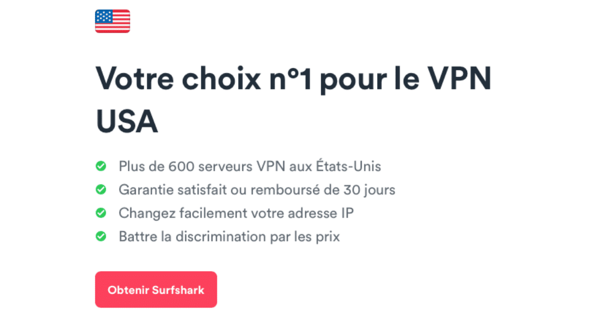 Surfshark et son VPN pour les USA