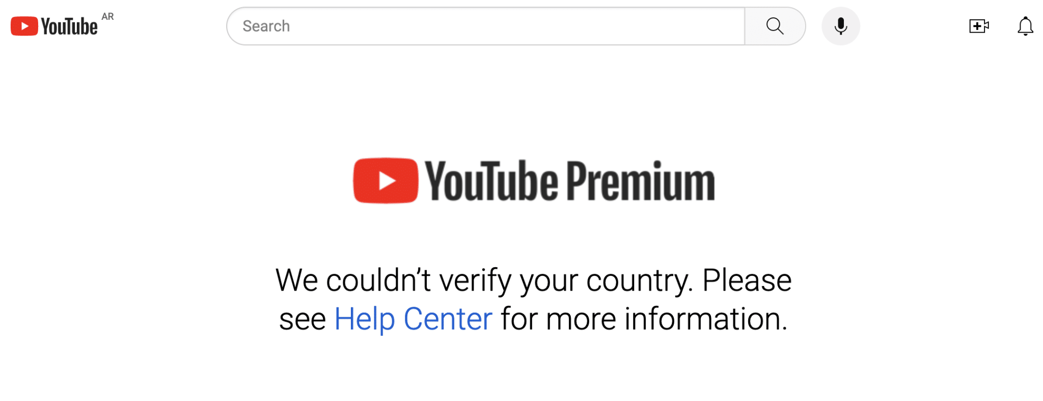 YouTube Premium erreur VPN