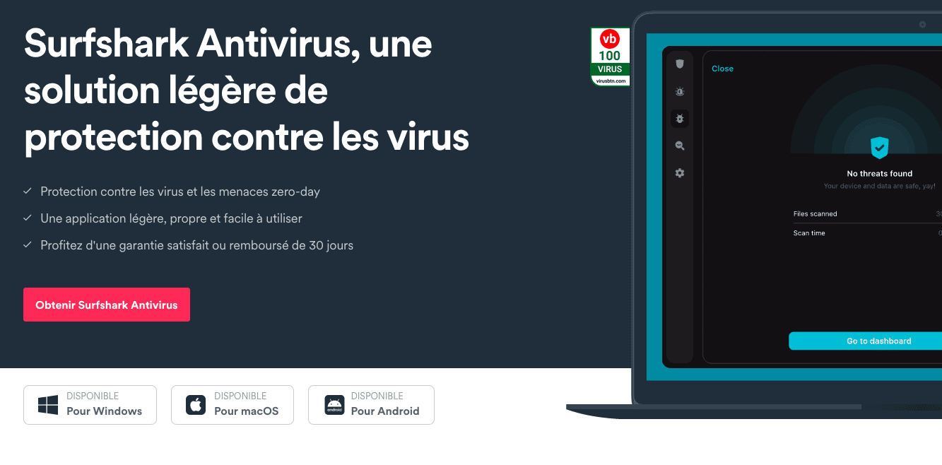 L'antivirus de Surfshark
