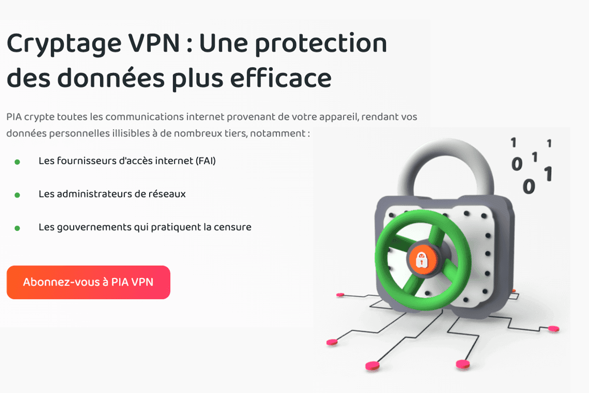 PrivateInternetAccess sécurité VPN pas cher