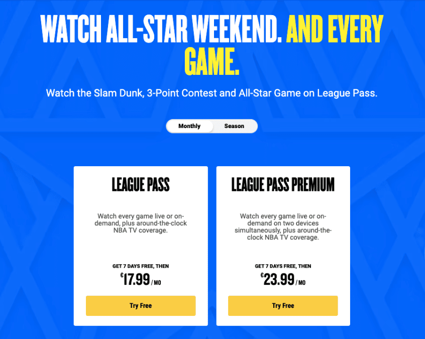 7 jours gratuits avec le League Pass NBA League Pass avec essai gratuit