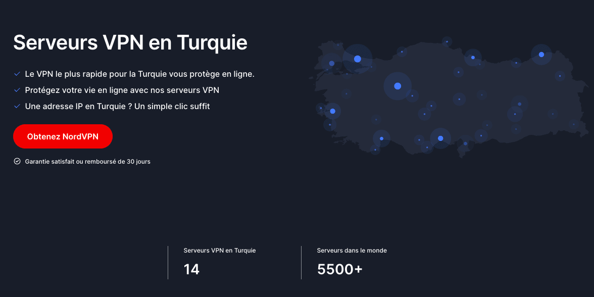 NordVPN pour se connecter en Turquie