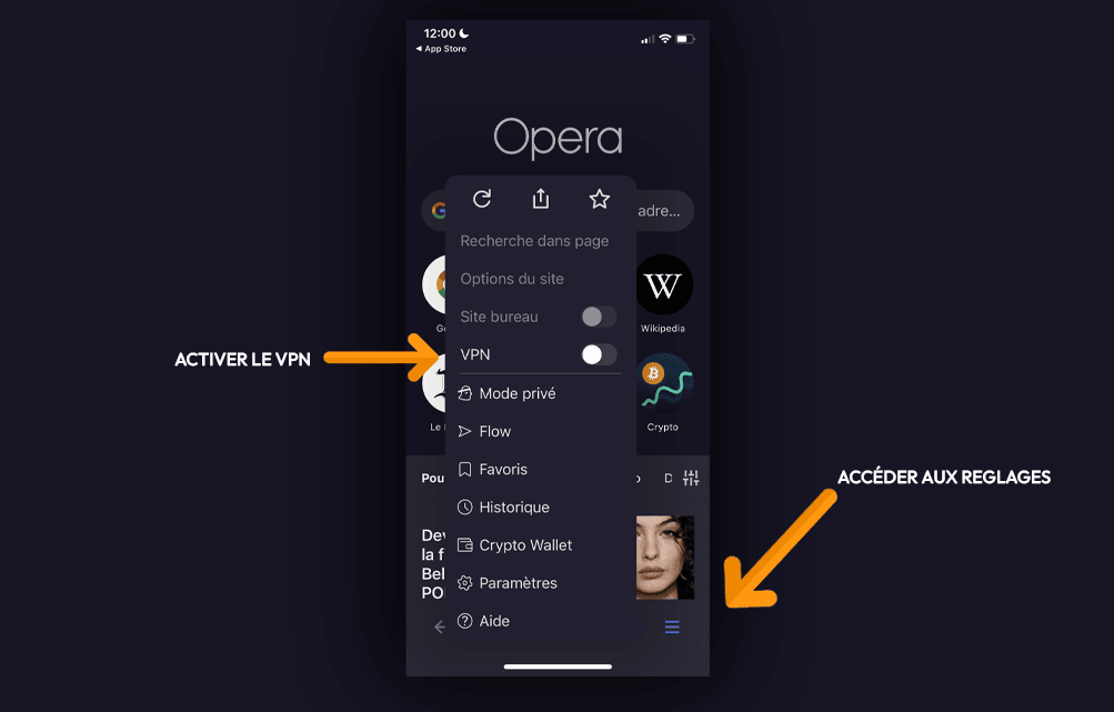 Opéra propose un VPN pour iPhone gratuit via son navigateur