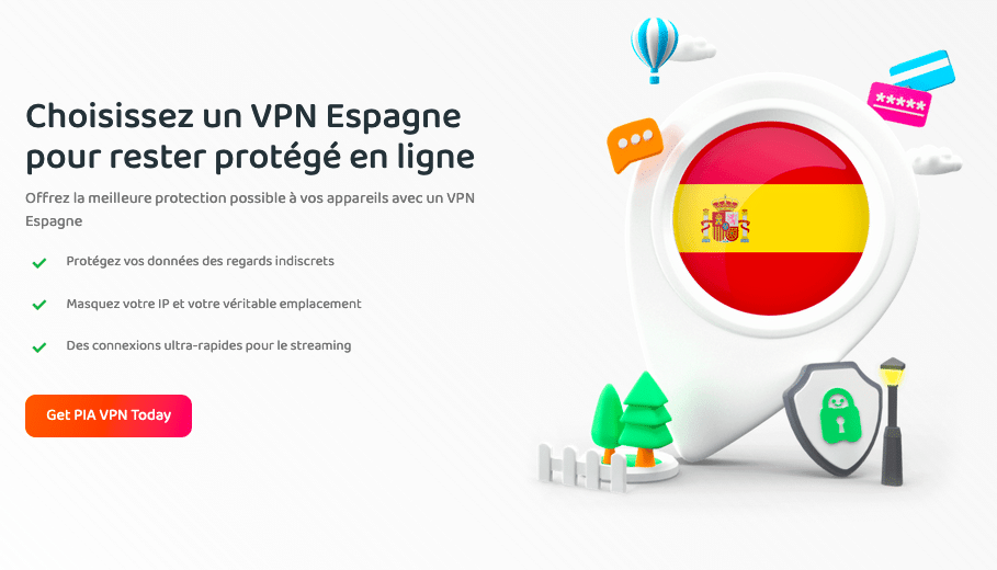 Se connecter en Espagne avec PIA VPN