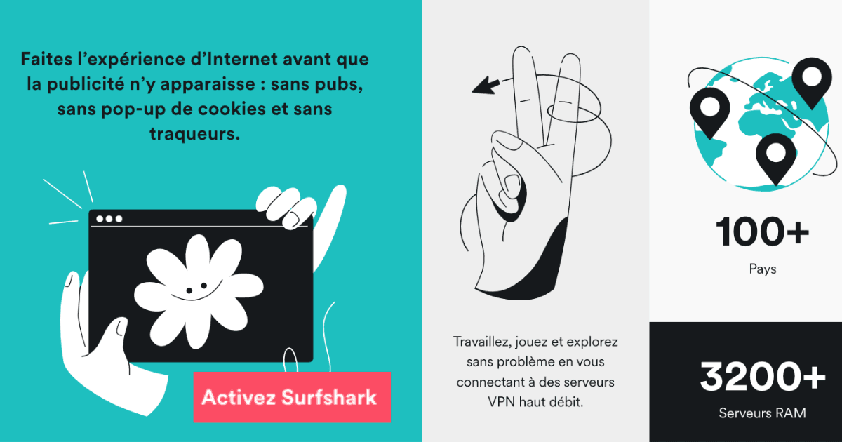 Surfshark pour se géolocaliser partout Utiliser Surfshark dans le monde entier