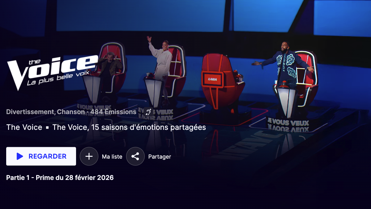 TF1 à l'étranger The Voice streaming