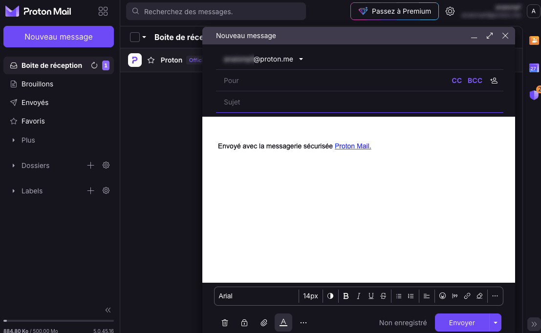 Test Proton Mail Test de l'outil ProtonMail
