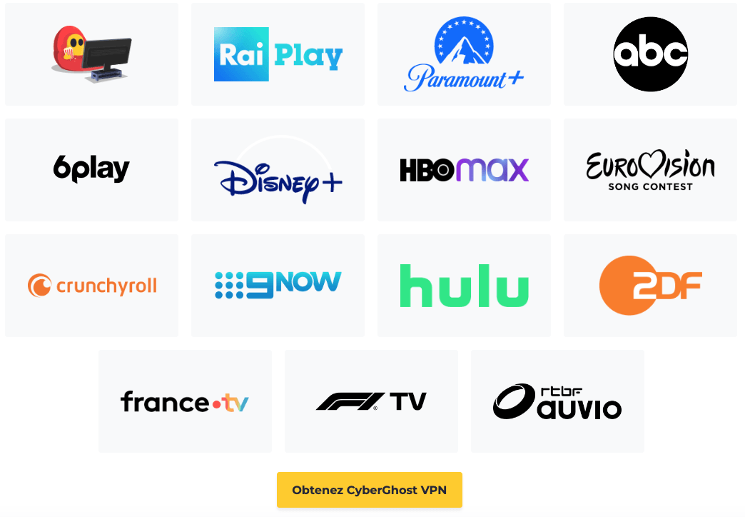 Streaming avec CyberGhost Profiter du streaming avec CyberGhost