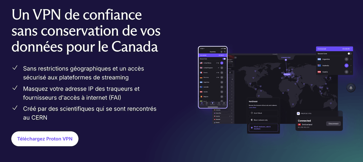 ProtonVPN canada ProtonVPN pour le Canada en tête des comparatifs