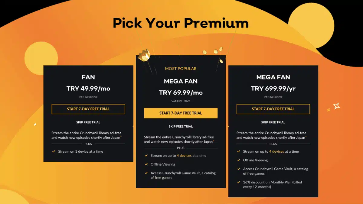 Crunchyroll au meilleur tarif en livre turque Crunchyroll au meilleur prix en Turquie