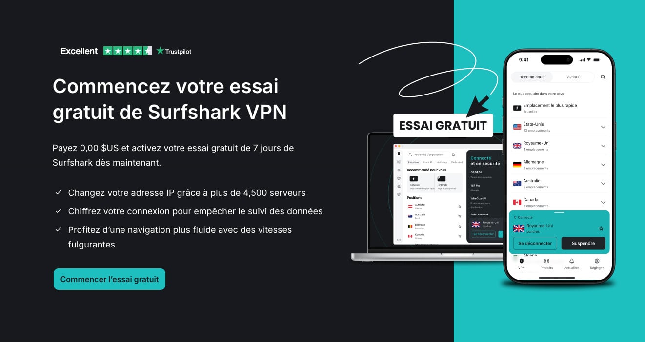 Surfshark essai gratuit