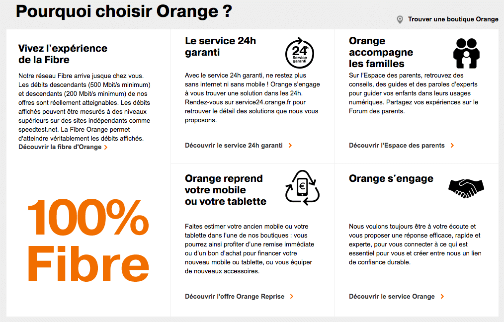 Les différentes raisons de choisir Orange
