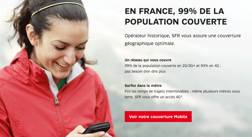 Couverture réseau de l'opérateur SFR/Altice