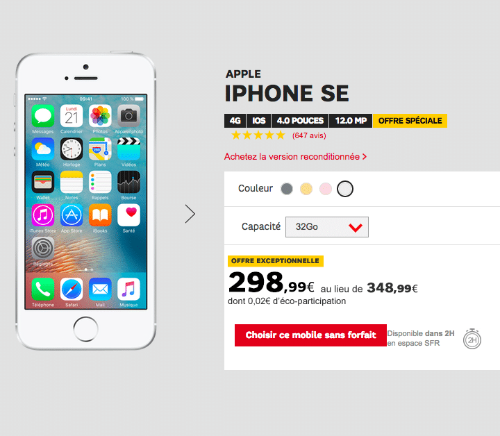 sfr l iphone se d 232 s 1 et un forfait 224 0 pendant 12 mois sfr l iphone se d 232 s 1 et un forfait 224 0 pendant 12 mois