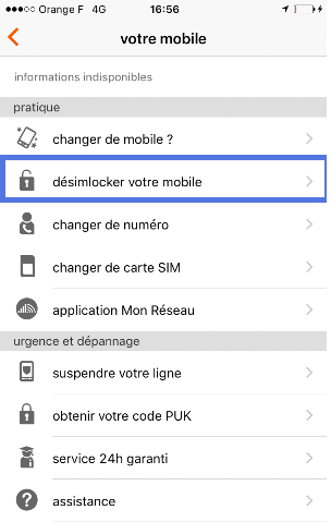 L'application Orange et moi vous permet de débloquer son téléphone