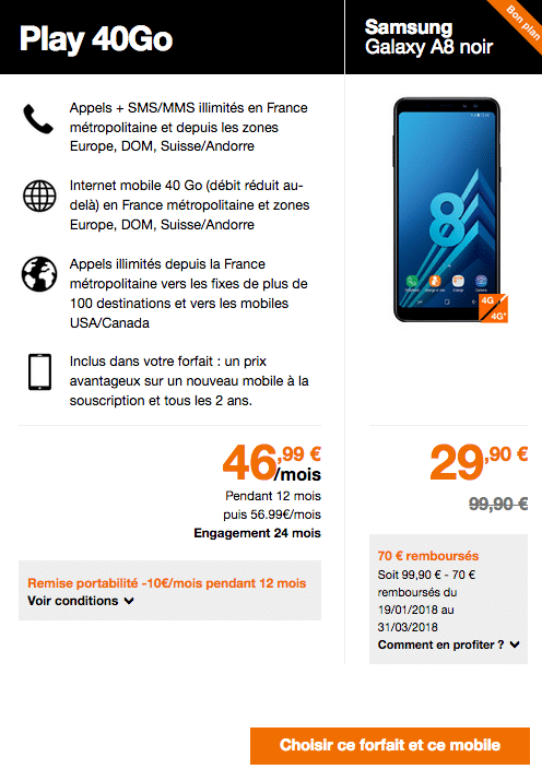 Samsung Galaxy A8 Orange Ou Bouygues Télécom Pour L