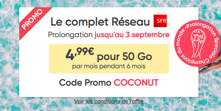 le forfait Prixtel 50 Go à 4,99€