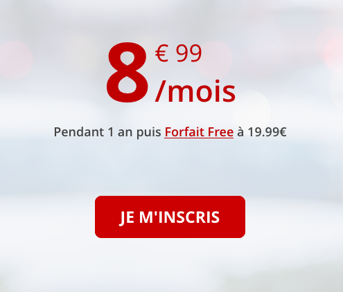 Free mobile avec 60 Go de 4G pour 8,99€.