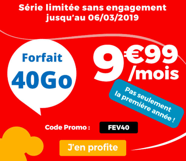 Le forfait Auchan Telecom avec 40 Go.