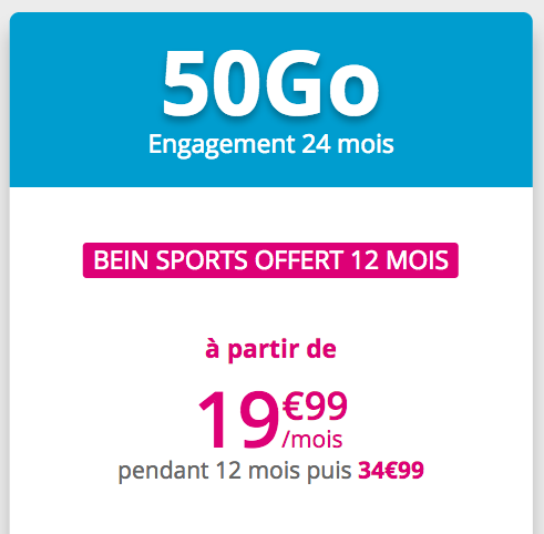 Le forfait Sensation 50 Go de Bouygues Telecom.