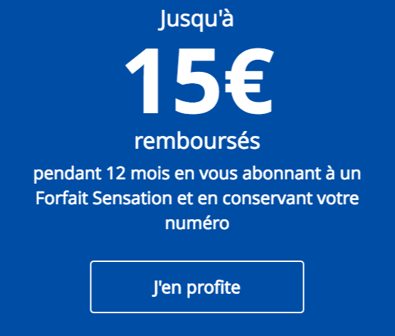 Promotion sur les forfaits Sensation de Bouygues Telecom.