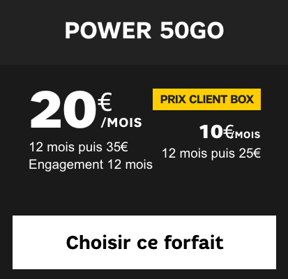 Forfait Power 50 Go disponible chez SFR avec l'iPhone 6S d'Apple.
