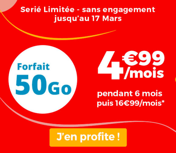 Le forfait Auchan Telecom 50 Go.