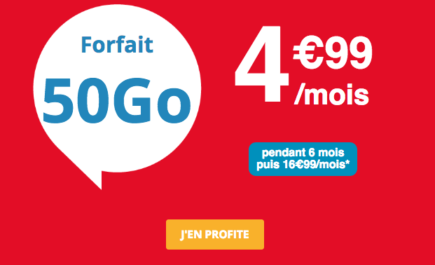 Promotion forfait 4G chez Auchan Telecom. 
