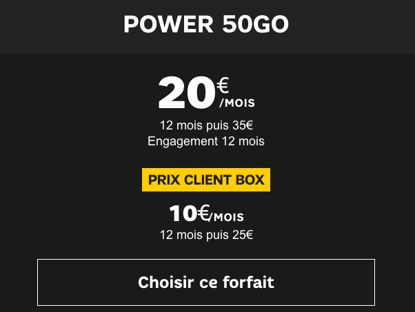 Forfait mobile Power 50 Go pas cher chez SFR.