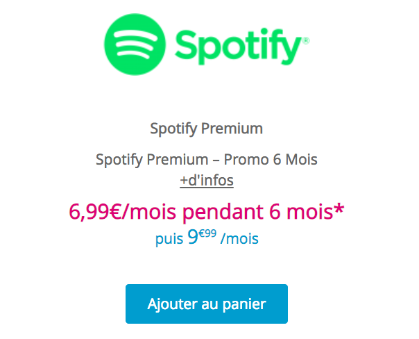 Spotify dès 6,99€.