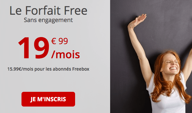 Forfait Free 4G illimitée en promotion pour clients Freebox.