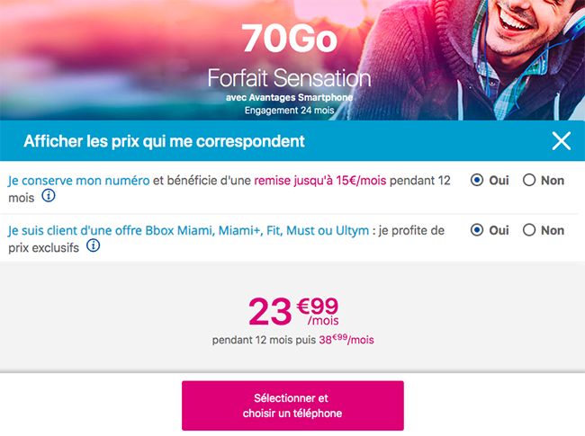 le forfait 70 Go de Bouygues Telecom