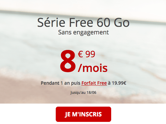 Free promo forfait 4G pas cher.