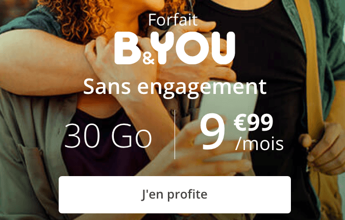 Forfait mobile B&YOU en promotion.