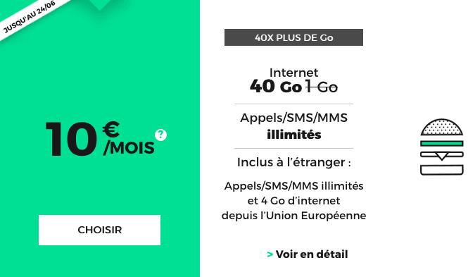 Forfait 40 Go pas cher chez RED by SFR.