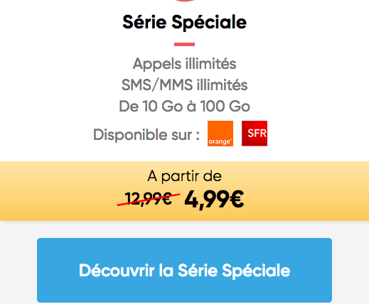 Série Spéciale Prixtel forfait mobile en promotion.
