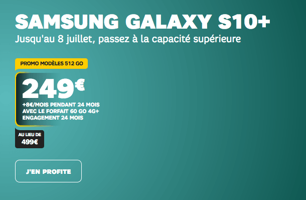 Samsung Galaxy S10+ en promotion chez SFR.