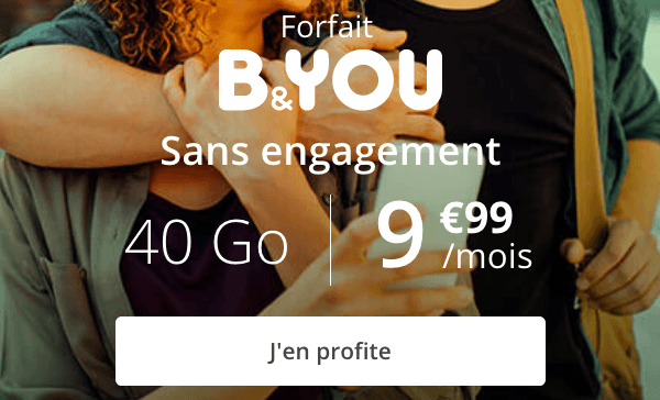 Forfait B&YOU 40 Go en promotion chez Bouygues Telecom.
