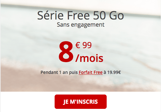 Forfait 4G pas cher chez Free mobile.
