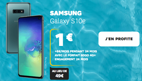 Promotion Samsung Galaxy S10e chez SFR.