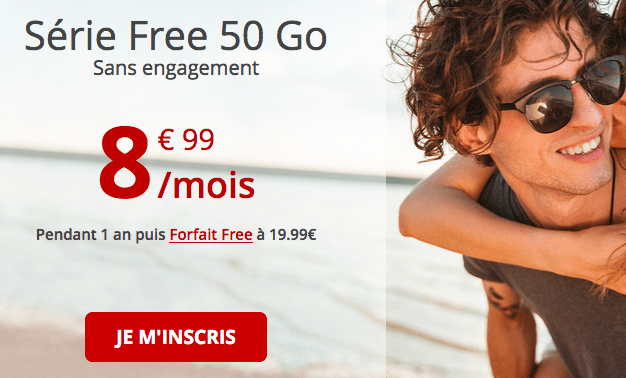 Promo forfait mobile Série Free 50 Go.