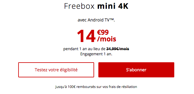Promotion sur la Freebox mini 4K de Free. 