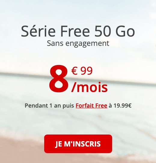 La série spéciale Free Mobile pour un forfait 4G à 8,99€/mois 