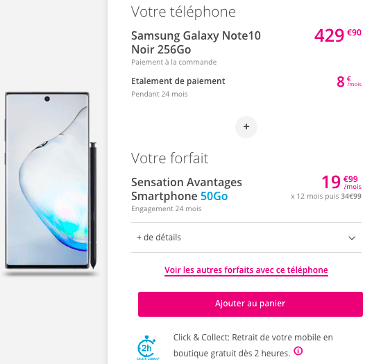 Acheter son Galaxy Note10 moins cher grâce à un forfait Sensation de Bouygues Telecom