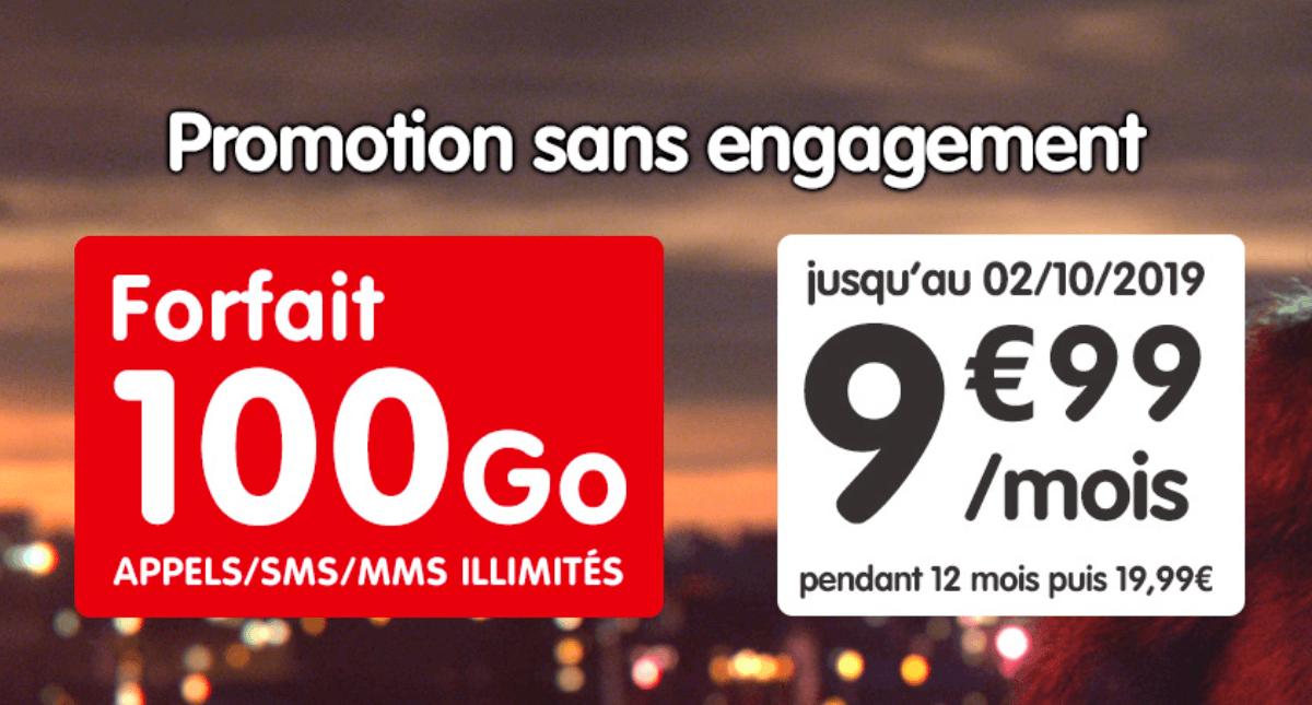 L'offre de NRJ Mobile pour un forfait 100 Go en promotion