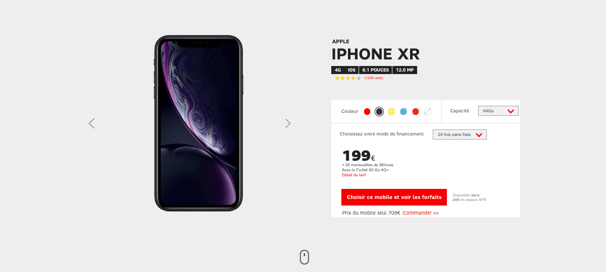 Les réductions sur l'iPhone XR dans le catalogue SFR