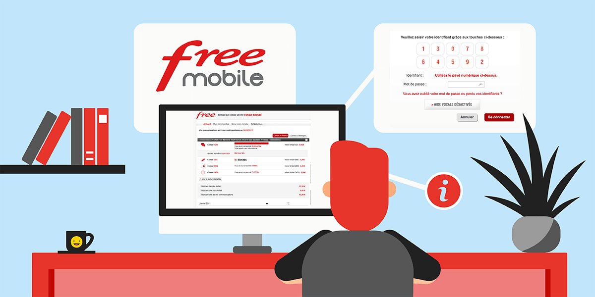 Se connecter à l'espace client Free mobile.